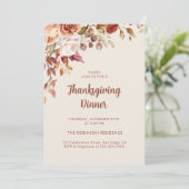 Invitation Automne Automne Floral Thanksgiving Dîner (Debout devant)