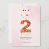 Invitation Automne Automne Jardin Floral 2e Anniversaire Esth (Devant)