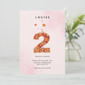 Invitation Automne Automne Jardin Floral 2e Anniversaire Esth (Debout devant)