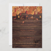 Invitation Automne Automne mariage Bachelorette week-end & dé (Dos)