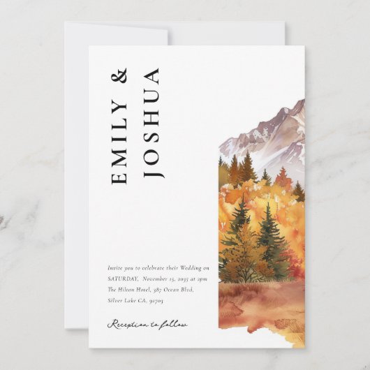 Invitation Automne Automne Mariage élégant (Devant)