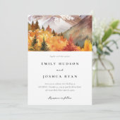 Invitation Automne Automne Mariage élégant (Debout devant)