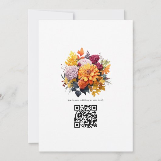 Invitation Automne - Automne Mariage floral (Dos)