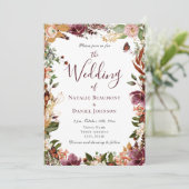 Invitation Automne automne Mariage floral (Debout devant)