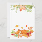 Invitation Automne automne mignon bébé fox baby shower invita (Dos)