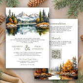 Invitation Automne Automne Mountain Forest Lake QR Code Maria