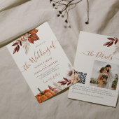 Invitation Automne automne QR code boho mariage botanique