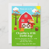 Invitation Automne Automne Red Barnyard Anniversaire (Devant)