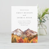 Invitation Automne Automne RSVP All in One QR Code Mariage (Debout devant)