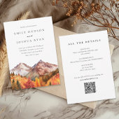 Invitation Automne Automne RSVP All in One QR Code Mariage