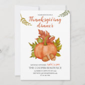 Invitation Automne Automne Russe Citrouille Thanksgiving Dîne (Devant)