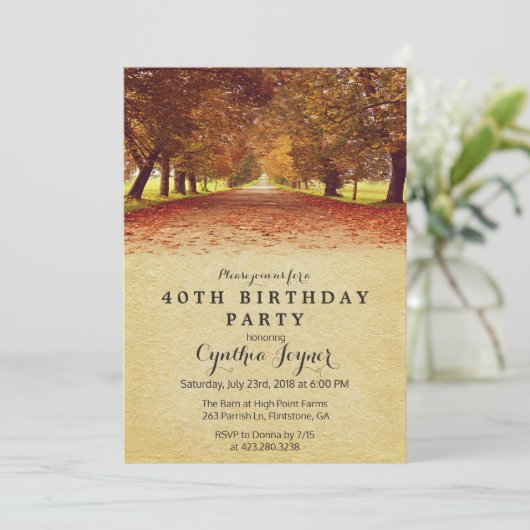 Invitation AUTOMNE - Automne Rustique Automne Anniversaire In (Debout devant)