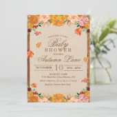 Invitation Automne Automne Rustique Floral Baby shower Invita (Debout devant)