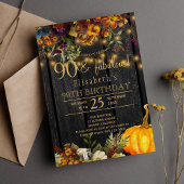 Invitation Automne automne rustique floral chic 90 ans fabule