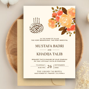 Invitation Automne Automne Rustique Floral musulman musulman 