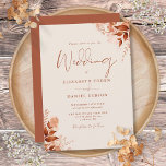 Invitation Automne Automne Rustique Floral Terracotta Mariage<br><div class="desc">Cette élégante invitation mariage de automne d'automne avec des fleurs rustiques peut être personnalisée avec vos informations dans la typographie chic en terre cuite. Conçu par Thisisnotme©</div>