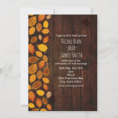 Invitation Automne Automne Rustique Golden Feuilles & Mariage (Devant)