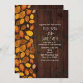 Invitation Automne Automne Rustique Golden Feuilles & Mariage (Devant / Derrière)
