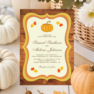Invitation Automne Automne Rustique Grange Bois Citrouille Ma