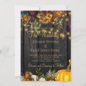 Invitation Automne automne rustique grange bois mariage (Devant)
