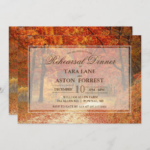 Invitation Automne Automne Rustique Répétition Dîner Invitati
