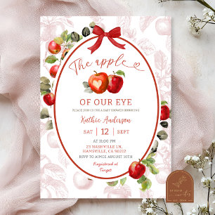 Invitation Automne Automne Toile Baby shower pomme