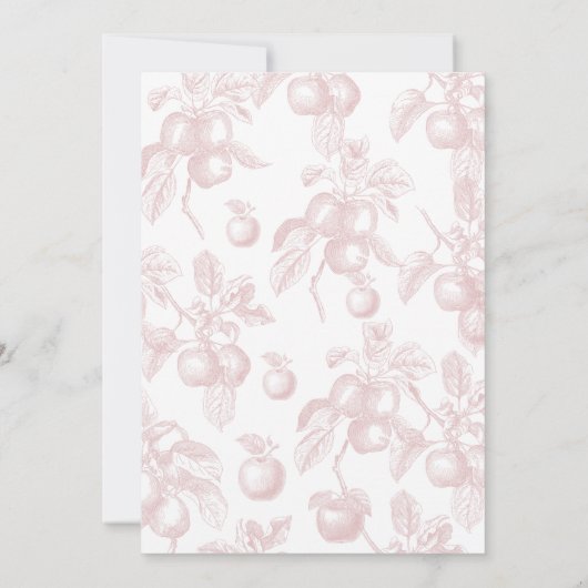 Invitation Automne Automne Toile Baby shower pomme (Dos)