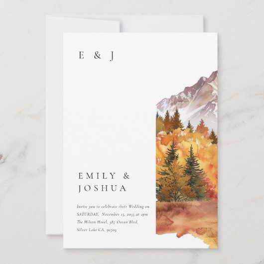 Invitation Automne Automne tout en un RSVP QR Code Mariage (Devant)