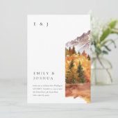Invitation Automne Automne tout en un RSVP QR Code Mariage (Debout devant)