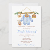 Invitation Automne Automne Vêtements Ligne Baby shower garçon (Devant)