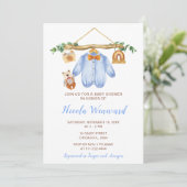 Invitation Automne Automne Vêtements Ligne Baby shower garçon (Debout devant)