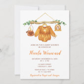 Invitation Automne Automne Vêtements Ligne Fille Baby shower (Devant)