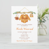 Invitation Automne Automne Vêtements Ligne Fille Baby shower (Debout devant)