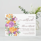 Invitation Automne automne violet orangé oranger mariage virt (Debout devant)