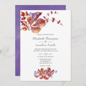 Invitation Automne - Automne Watercolor Mariage de vacances (Devant / Derrière)