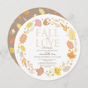 Invitation Automne Automne Wreath Baby shower virtuel