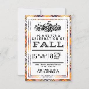 Invitation Automne, Autum Party, Halloween Party, Citrouille