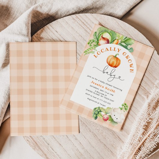 Invitation Automne baby shower citrouille local