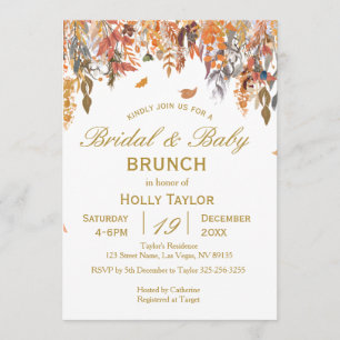 Invitation Automne Baby shower et Fête des mariées combinés