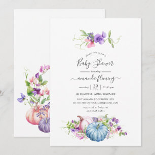 Invitation Automne - Baby shower Floral Automne