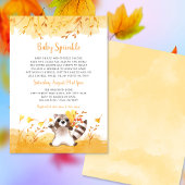 Invitation Automne Bébé Sprinkle, Raccoon genre neutre