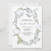 Invitation Automne BLANC CITROUILLE Dîner de répétition (Devant)