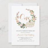 Invitation Automne Blanc Parties scintillant Citrouille Anniv (Devant)