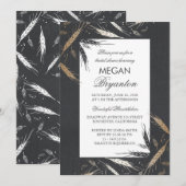 Invitation Automne Blé d'or Fête des mariées rustique moderne (Devant / Derrière)