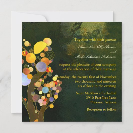 Invitation Automne Bliss Rustic Tree Thème Mariage (Dos)
