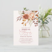 Invitation Automne Boho Fleur d'automne Fête des mariées d'aq (Debout devant)