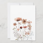 Invitation Automne Boho Fleurs sauvages 1er anniversaire fête (Dos)