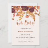 Invitation Automne Boho Fleurs sauvages Oh Baby | BABY SHOWER (Devant)