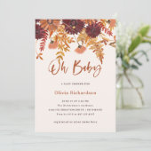 Invitation Automne Boho Fleurs sauvages Oh Baby | BABY SHOWER (Debout devant)