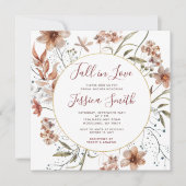 Invitation Automne Boho Fleurs sauvages tombent en Fête des m (Devant)